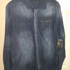 Sean John Dark Blue Denim Shirt